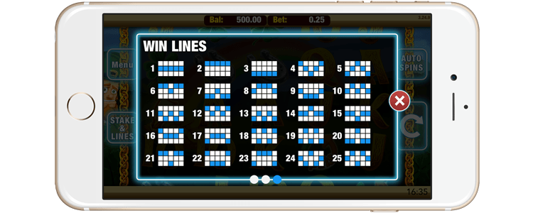 Shamrock n Roll Win Lines Screen